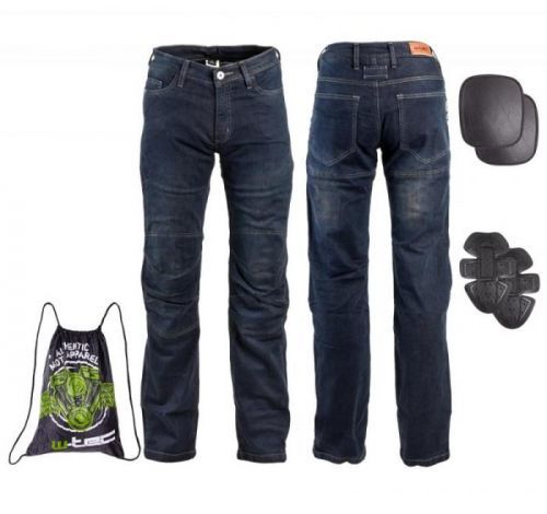 Pánské moto jeansy W-TEC Pawted Barva tmavě modrá, Velikost XL