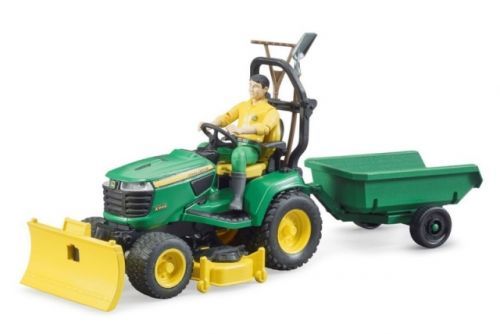 Malotraktor John Deere, vozík, figurka