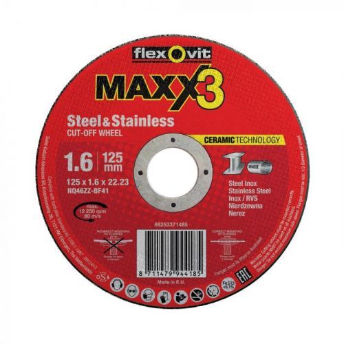 Kotouč korundový na nerezovou ocel Flexovit Maxx3 115×22,23×1,6 mm