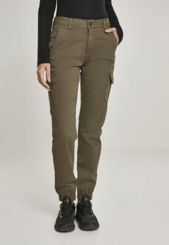 Ladies High Waist Cargo Pants - olive 26