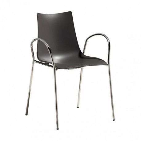 Scab Plastová židle ZEBRA TECHNOPOLYMER s područkami Barva kostry chromová kostra Barva plastu Scab Holubičí šedo-hnědá 2616