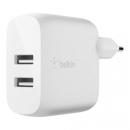 Belkin Duální USB-A domácí nabíječka 2x12W, bílá, WCB002vfWH