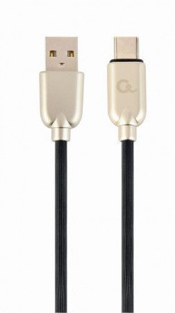 Gembird Premium rubber Type-C USB charging and data cable, 2m, black