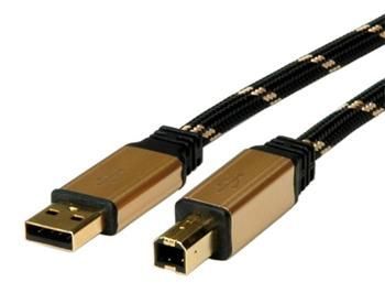 Roline Gold USB 2.0 kabel A-B, 3m