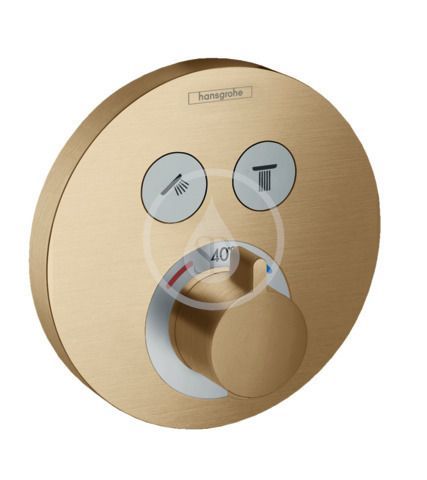 HANSGROHE Shower Select Termostatická baterie pod omítku pro 2 spotřebiče, kartáčovaný bronz 15743140