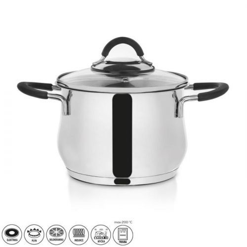 Hrnec nerez DALIE 2,4 l skleněná poklice ORION