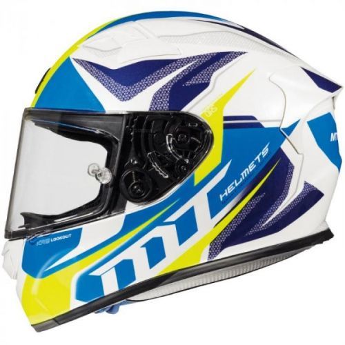 MT Helmets Kre Lookout bílo-modro-fluo žlutá