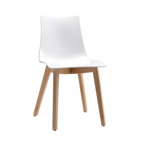 Scab Plastová židle Natural ZEBRA art. 2806 Barva plastu Scab Lesklá bílá Moření Scab přírodní buk