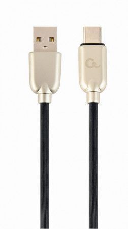 Gembird Premium rubber Type-C USB charging and data cable, 1m, black