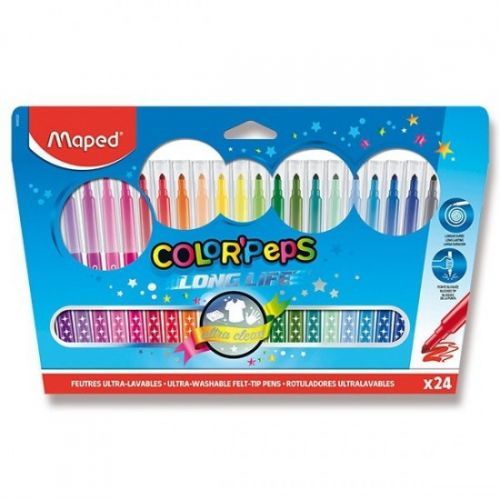 Dětské fixy - Maped Color'Peps Long Life - 24 barev - 0081/9845022