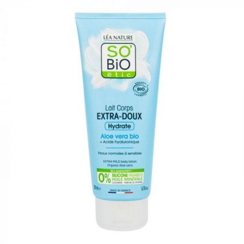 SO'BIO ÉTIC Mléko tělové extra hydratační s Aloe vera a hyaluronem bio 200 ml
