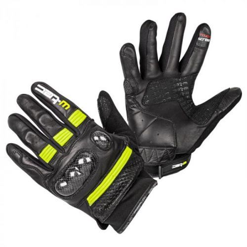 Moto rukavice W-TEC Rushin Barva Black-Fluo Yellow, Velikost XL