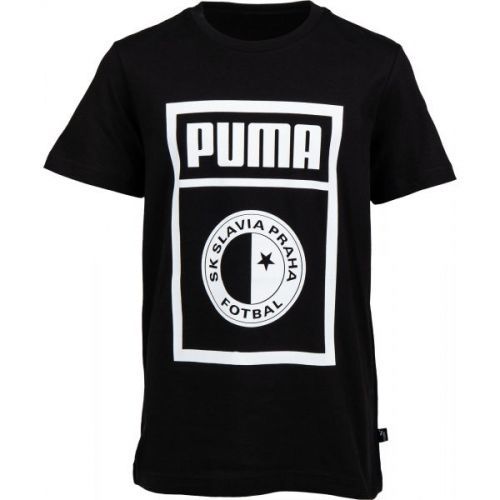Puma SLAVIA PRAGUE GRAPHIC TEE JR tmavě šedá 140 - Juniorské triko