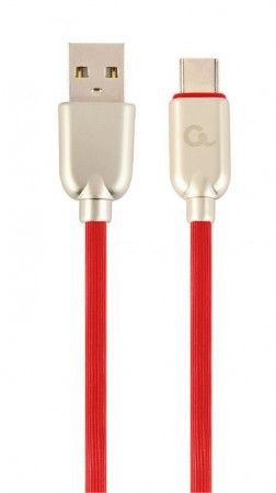 Gembird Premium rubber Type-C USB charging and data cable, 1m, red