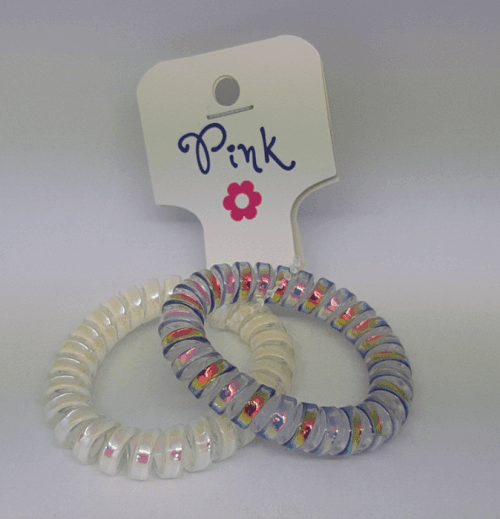 PINK - Gumičky do vlasů - fialová a perleťová
