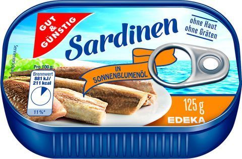 Sardinen - Sardinky filet 125g Edeka