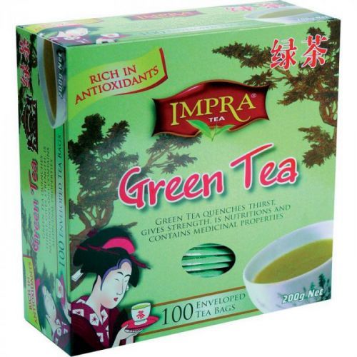 Čaj Impra Green tea - Čínský zelený čaj Pure Ceylon sáčkový 100 ks