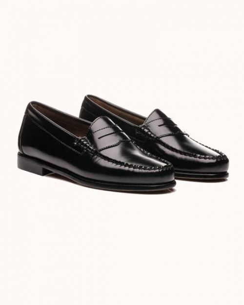 G.H. BASS & CO. WEEJUNS Penny Loafers Black Leather 40