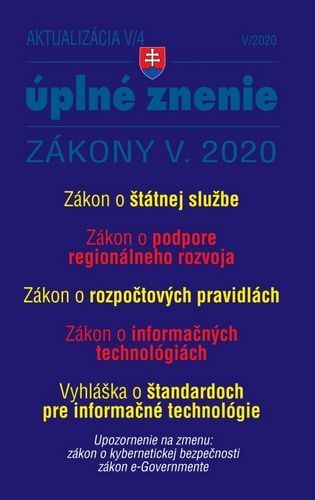 Aktualizácia V/4 2020 – štátna služba, informačné technológie verejnej správy