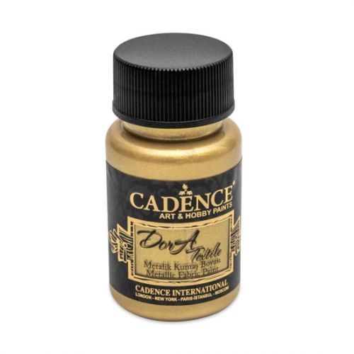 Cadence metalická barva na textil 50 ml - bílé zlato