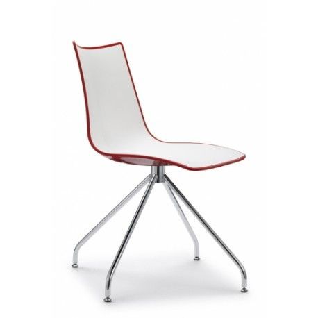 Scab Plastová židle ZEBRA BICOLORE otočná Barva podnože chromová podnož Barva plastu Scab Bílá/oranžová 2611