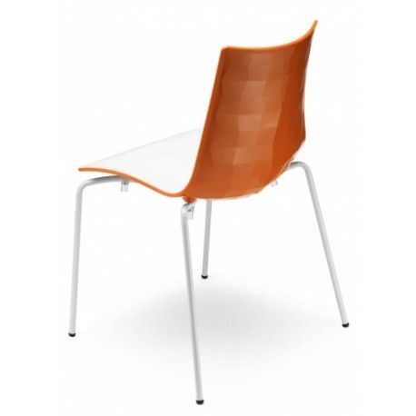 Scab Plastová židle ZEBRA BICOLORE Barva kostry bílá kostra Barva plastu Scab Bílá/oranžová 2272