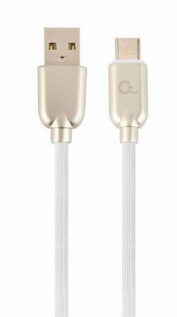 Gembird Premium rubber Type-C USB charging and data cable, 2m, white