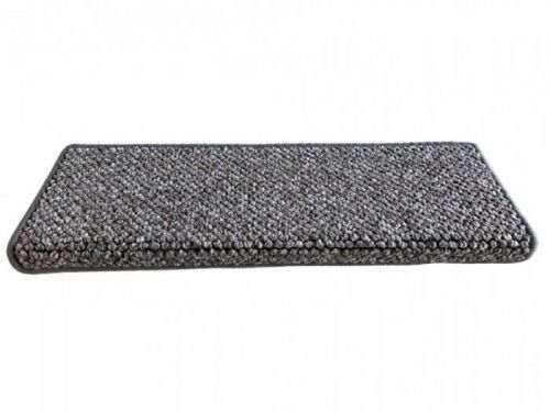 Vopi koberce Nášlapy na schody Wellington šedý obdélník - 24x65 obdélník (rozměr včetně ohybu) Šedá