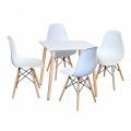 Jídelní set stůl 80x80 bílý + 4 židle UNO 4491 Akce, super cena, zlevněná doprava Idea