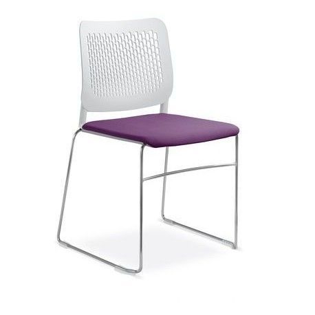 LD seating Plastová židle TIME 161 s čalouněným sedákem GALERIE - Čalounění LD LÁTKY (E) / FLORIDA, DINO, ERA Barva plastu LD plast - bílá 191254
