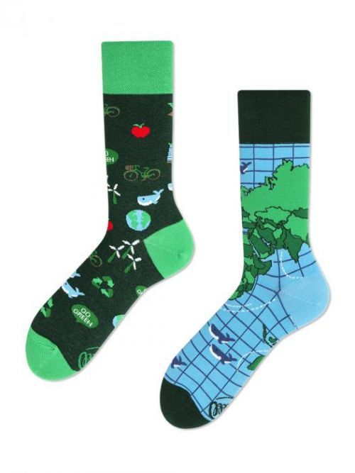 Pánské ponožky save the planet zelená 39-42