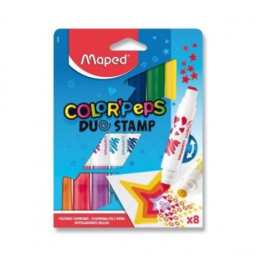 Dětské fixy Maped Color'Peps Duo Stamp - 8 barev - 0081/9846808