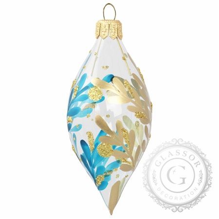 Skleněná oliva bronzové větvičky