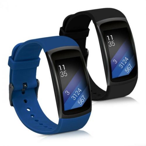 Sada 2 ks řemínků pro Samsung Gear Fit2 černý / modrý
