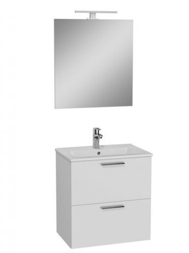 Koupelnová skříňka s umyvadlem zrcadlem a osvětlením Vitra Mia 59x61x39,5 cm bílá lesk MIASET60B