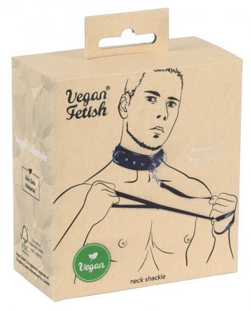 Vegan Fetish - Rivet Collar with Leash (Black)