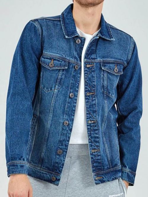 Pánska džínová prechodná bunda Aben modrá s