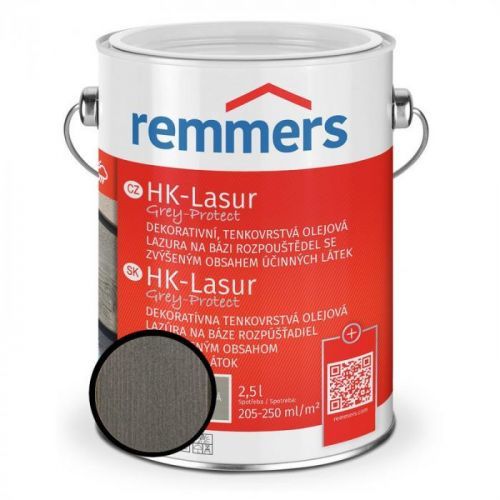 Lazura ochranná Remmers HK Lasur Grey protect graphitgrau 2,5 l