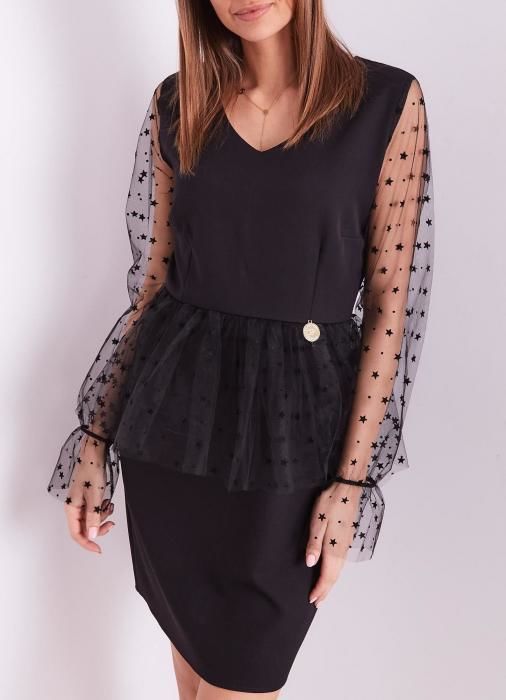 Gatio Dámské koktejlové šaty Barva: černá, Velikost: UNI