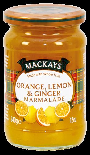 Orange Lemon and Ginger Marmalade - Zavařenina pomeranč citrón zázvor 340g Mackays