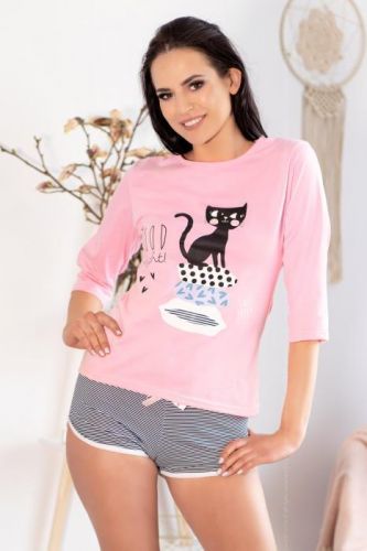 Dámské pyžamo Aprodit Cat - LivCo Corsetti S/M Růžová
