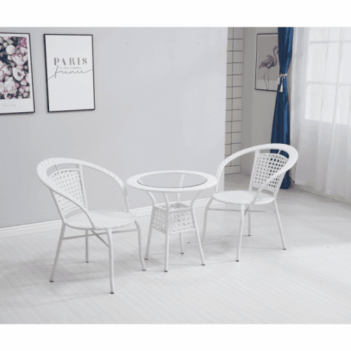 Zahradní ratanový set 1+2, bílá, JENER 0000254779 Tempo Kondela