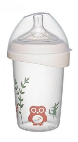 Nip First Moments PP láhev s širokým hrdlem, 270 ml, sova