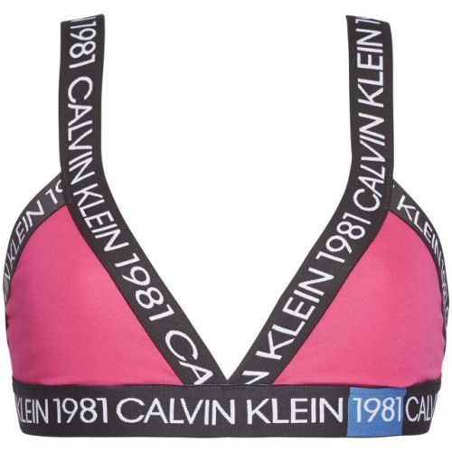 Podprsenka bez kostice QF5447E-8ZK růžovočerná Calvin Klein - M - růžovo/černá