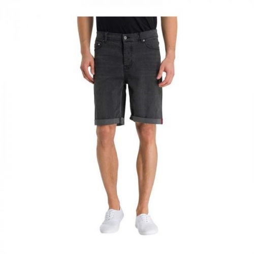 kraťasy BENCH - Smokey Grey Denim Short Black Mid Worn (DW1037)