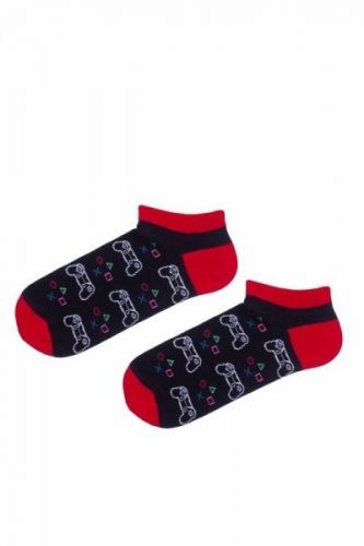 Milena Avangard 1108 vzor Kotníkové ponožky 44-46 červená