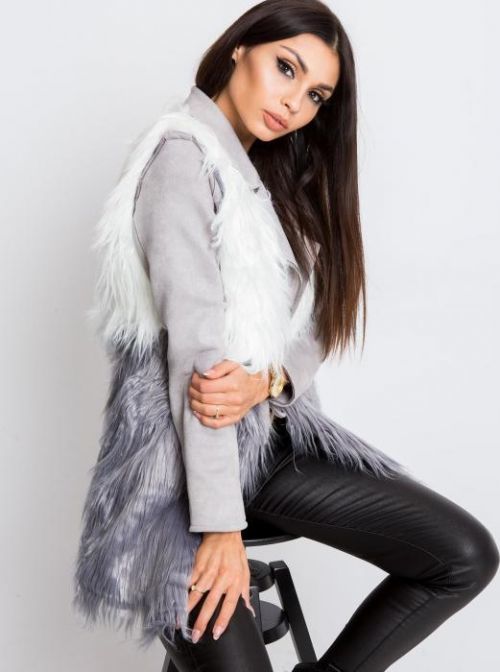 Gatio Dámská vesta Barva: bílo - šedá, Velikost: M/L