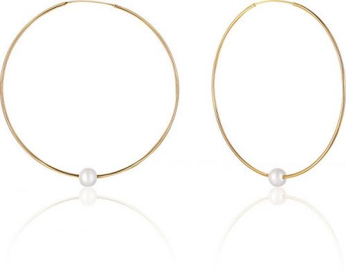 JwL Luxury Pearls Pozlacené náušnice s pravými bílými perlami JL0639