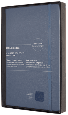 Moleskine: Zápisník kožený měkký linkovaný černý L