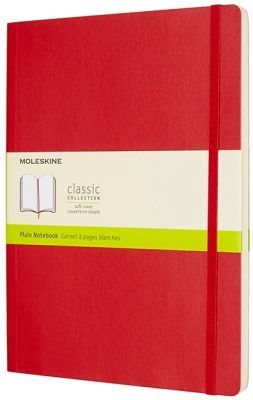 Moleskine: Zápisník měkký čistý červený XL